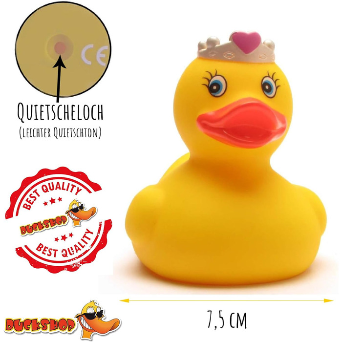 Принцеса гумова качка I Принцеса пищаща качка IL 7,5 см I вкл