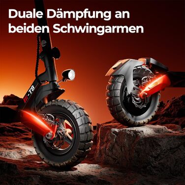 Електросамокат з допуском до дорожнього руху, запас ходу 80-100 км, 48 В 15 Аг, 10-дюймові позашляхові пневматичні шини, електричний самокат ABE з подвійною амортизацією, складаний електросамокат, вантажопідйомність для бездоріжжя