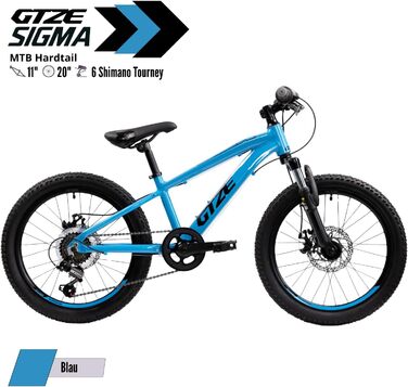 Серія Goetze Sigma MTB Hardtail Колеса 20, 24, 26 дюймів Перемикач швидкостей на 6/7 швидкостей з поворотною ручкою перемикання передач Алюмінієва рама з амортизаційною вилкою та дисковими гальмами Для дітей та підлітків 90 попередньо зібраний 11 дюймів, 