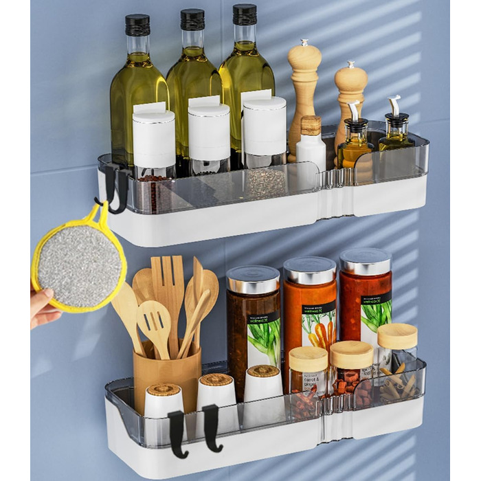 Полиця для ванної кімнати DEPAOTLUX 2 шт. , полиці для ванної кімнати без свердління, клейка полиця для душу, настінні душові коши