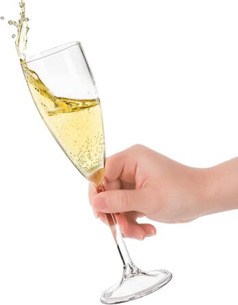 Пластикові келихи для шампанського Elsjoy 12 шт. , 170 мл небиткі келихи для шампанського, келихи для шампанського на ніжці, багат