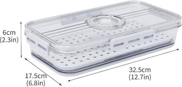 Ящик для зберігання сиру та ковбаси для холодильника, комплект з 2 шт. прозорий герметичний ящик для делікатесів з таймером та вставкою для зливу, ідеально підходить для зберігання сиру та ковбаси.