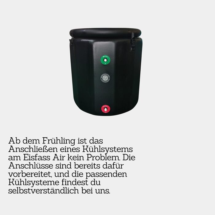 Льодова бочка з додатковою ізоляцією (100 см Ø x 95 см заввишки) для дорослих, ідеально підходить для крижаних ванн, приблизно 350 літрів. Підходить для холодової терапії, відновлення після занять спортом та крижаних ванн.