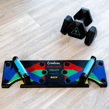 Дошка для віджимань 9 в 1 з ручками, кольорове кодування для домашніх тренувань, домашній фітнес-тренажер, нековзні ручки для віджимань, дошка для віджимань 9 в 1