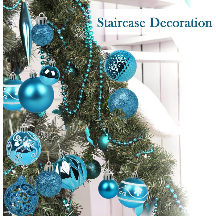 Набір різдвяних прикрас для ялинк 100 шт бірюзові Ywlake