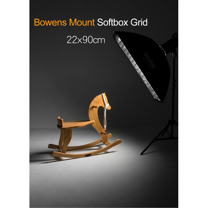 Світлова стрічка Godox з стільниковою решіткою для кріплення Softbox Bowens, сумісна зі студійними ліхтарями Godox S-Type (2 шт. FW22x90см) 2 шт. 22x90см