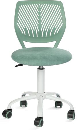 Крісло для домашнього офісу FurnitureR, ергономічне обертове крісло з регульованою висотою та коліщатками, сучасне комп&39ютерне крісло для навчання та офісу, тканина Morandi кольору Aqua, Крісло для домашнього офісу