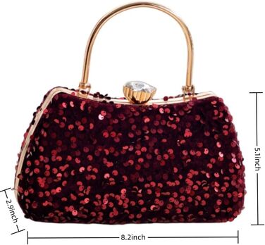 Маленька вечірня сумочка-клатч IAMUHI з паєтками та ручкою, мініатюрна квадратна сумка на ланцюжку через плече, колір Е-бургунді