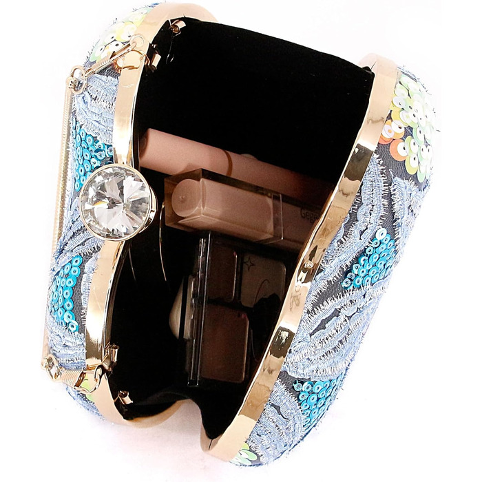 Елегантне клатч-сердечко Naimo з паєтками, міні-сумочка для вечірки, весілля або коктейлю, блакитний колір