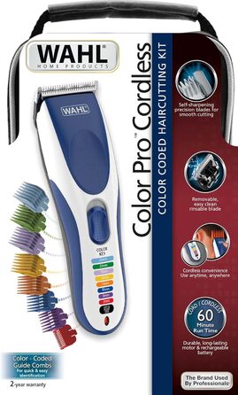 Бездротова машинка для стрижки волосся Wahl 09649-016 ColorPro, синій, сріблястий