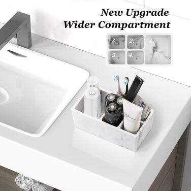 Тримач для зубних щіток із смоли Luxspire, 5 відділень для зубних щіток Ручна робота Тримач для електричної зубної щітки Зубна пас