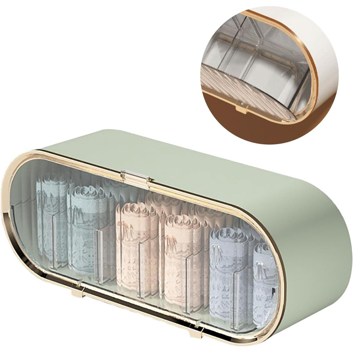 Настінний органайзер для білизни, міцний пластик, пилонепроникний, компактний, настінний, органайзер для шухляд, для спальні, дому, ванної кімнати (світло-зелений)