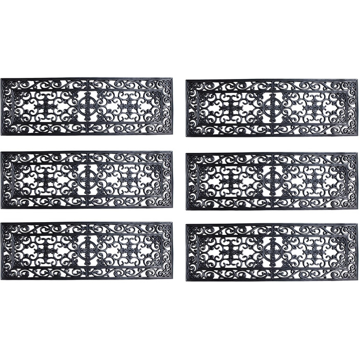 Набір килимків для сходів Irongate Welcome із 6 шт. , 10x30 дюймів, чорний, 6 шт., килимок для сходів 10x30 дюймів
