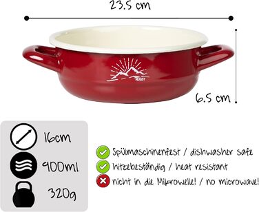 Емальована миска MUGSY з ручкою, дизайн Redline, міцний горщик для кемпінгу та трекінгу