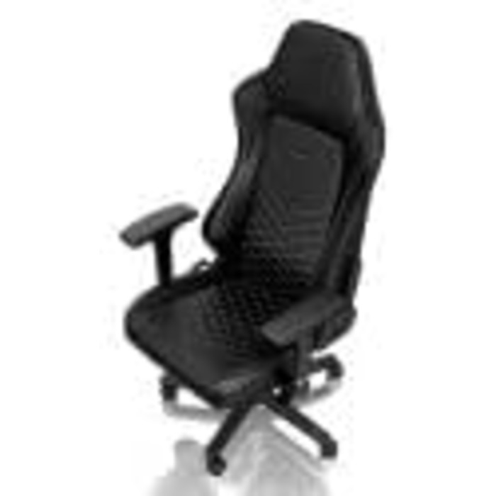 Ігрове крісло noblechairs Hero, вантажопідйомність 150 кг, офісне крісло зі штучної шкіри, ергономічне, письмове крісло, чорний/платиново-білий, обертове комп&39ютерне крісло з колесами, ігрове крісло, в комплекті подушка, чорна/біла штучна шкіра