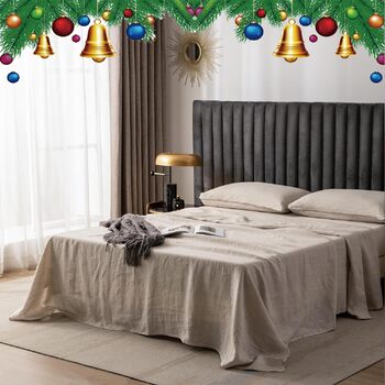 Льняна постільна білизна CHUFFED, 100 льон, простирадло з пранням, дихаюча постільна білизна для фермерських будинків, м&39яке пране покриття, лише простирадло, 1 простирадло (150 см x 250 см, натуральний льон), 150250 см