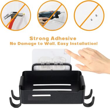 Мильниця Тримач для мила для душу, Настінний тримач для мила з 4 гачками (2 шт.), Самоклеюча мильниця без свердління, Тримач для м