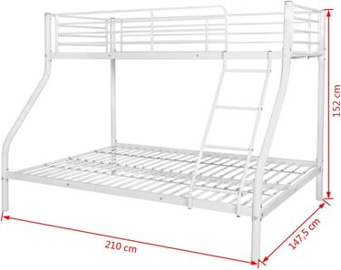 Цей товар - Двоярусне дитяче ліжко, метал, білий, 140 x 200/90 x 200 см, красиве