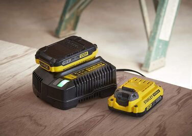 Двошвидкісний акумуляторний ударний дриль-шуруповерт Stanley FatMax 18 В SFMCD721D2K (2,0 Ач, макс. крутний момент 80 Нм, безщітко