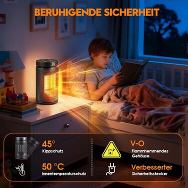 Енергозберігаючий електричний вентилятор-обігрівач, керамічний PTC 2000 Вт, 4 режими, 24-годинний таймер, портативний обігрівач з термостатом та пультом дистанційного керування, захист від перегріву та перекидання для спалень та віталень