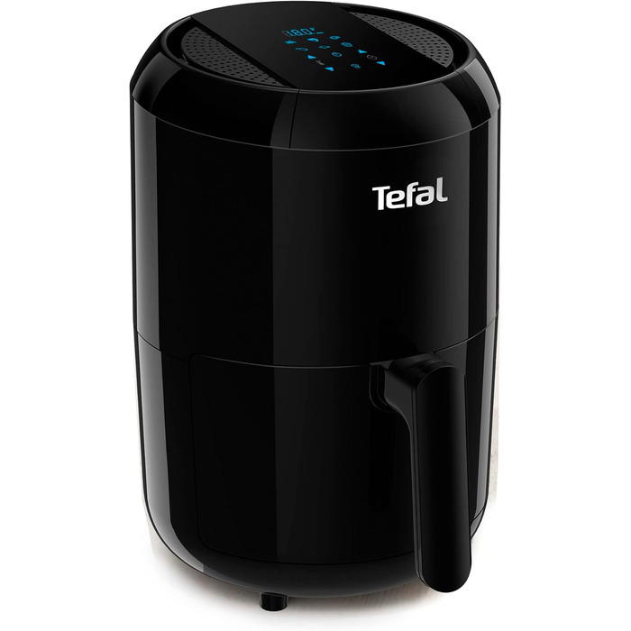 Аерофритюрниця Tefal EY3018 Easy Fry Compact Аерофритюрниця для 1-2 осіб Ємність 1,6 л 6 автоматичних програм Цифровий дисплей енергозберігаючі Здорова фритюрниця без олії Чорний Цифровий 1.6 л Чорний