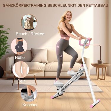 Степер для домашнього використання покращений пристрій для вертикального скелелазіння, тренажер для скелелазіння для тренувань усього тіла зі стабільною конструкцією рами та регульованими ручками, рожевий