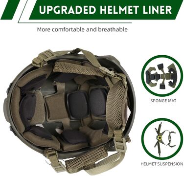Тактичний шолом WLXW з гарнітурою 4-в-1, покращений, регульований, з чохлом для косплею CS Airsoft, військового спорядження, кольору джунглів Wargame