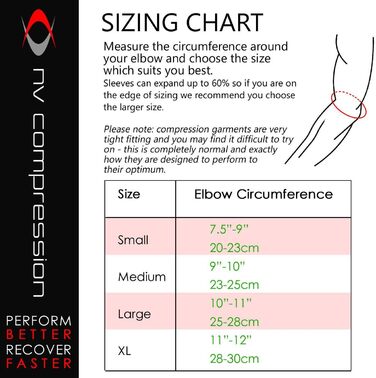 Компресійний бандаж для ліктя NV для жінок та чоловіків, бандаж для суглобів з компресійним трикотажем для покращення кровообігу, налокітники для лівої та правої руки (ука - чорний/червоний, S)