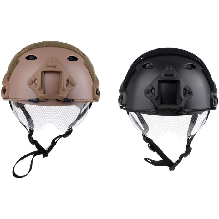 Легкий тактичний шолом швидкого захисту з висувним козирком для страйкболу, пейнтболу, чорний