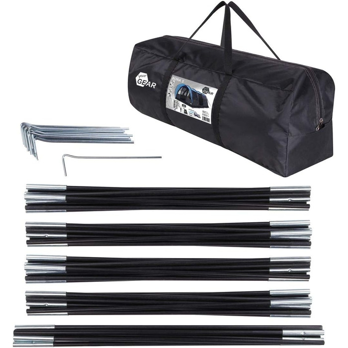 Ваш намет GEAR Bora Тунельний намет на 5 осіб Сімейний намет Висота Підлога Каструля Навіс Водонепроникний 5000 мм УФ 50 Захист Си