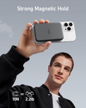 Магнітний павербанк на 5000 мАг з кабелем USB-C, сумісний лише з iPhone 13/13 Pro / 13 Pro Max, 12/12 Pro / 12 Pro Max Black, 621