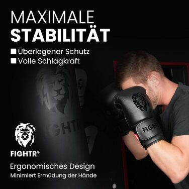 Боксерські рукавички FIGHTR Pro з натуральної шкіри Чоловічі та жіночі для боксу, MMA, муай-тай, кікбоксингу та бойових мистецтв 10, 12, 14, 16 унцій У комплекті сумка для перенесення 14 унцій, повністю чорного кольору