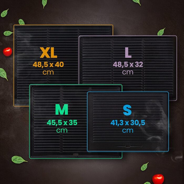 Чавунна пластина для гриля CLP I для газового гриля, вугільного гриля та електричного гриля, колір антрацит, розмір 41,3x30,5 см 41,3x30,5 см Антрацит