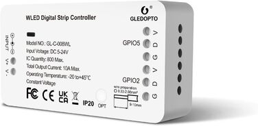 Контролер цифрової стрічки GLEDOPTO WLED WIFI DC5-24V Підтримка WS2812 2811 SK6812 та інші RGB RGBW стрічки 800 мікросхем можна зробити своїми руками