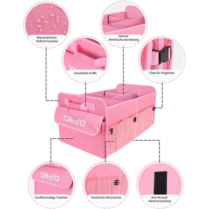 Організатор багажника складний 72 л автомобільний багажник сумка підтримує 35 кг 600D оксфордська тканина водонепроникний нековзни