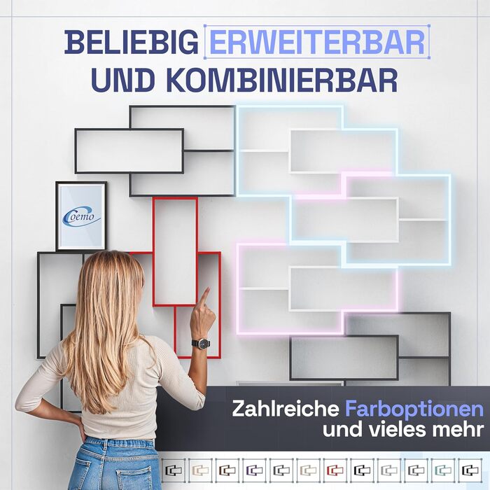 Біла настінна полиця, дерев&39яна книжкова полиця, підвісна полиця, плаваюча полиця для вітальні, спальні та кухні