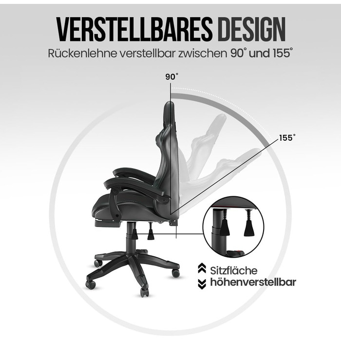 Ігрове крісло Avalo - Ергономічне офісне крісло, регульоване - Ігрове крісло - Чорне