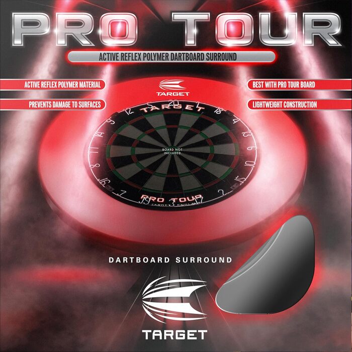 Окантовка для мішень для дартсу Target Darts Pro Tour та VALE (червона/чорна/Vale) Захисне кільце для мішень для дартсу, зовнішній захисний екран для мішень для дартсу, сумісний з будь-якою дошкою Професійні аксесуари для дартсу Pro Tour Black