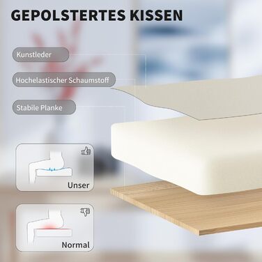 Офісне крісло HOMCOM, ергономічне робоче крісло з регульованою спинкою, підставкою для ніг, поворотне крісло з регульованою висотою зі штучної шкіри, м&39яке комп&39ютерне крісло, бежевий колір