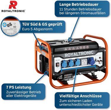 Генератор Royaltronic RT9500M Бензинова генераторна установка Генератор електроенергії Євро 5