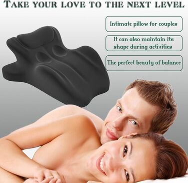 Подушка для пари Клиноподібна інтимна подушка з піни з ефектом пам&39яті для більшого комфорту та інтимності Ергономічна секс-подушка для пар, підтримка спини та ніг, чорна, 27