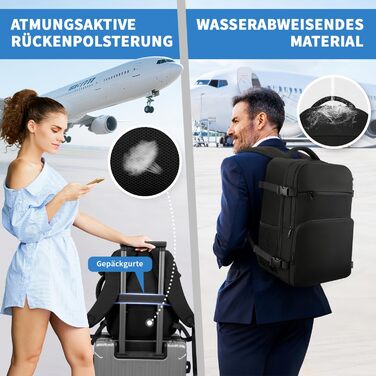 Для ручної поклажі Ryanair 40x30x20, рюкзак для подорожей з ручною поклажею об&39ємом 24 л для чоловіків та жінок, рюкзак для ноутбука 15 дюймів, сумка для ручної поклажі, невеликий рюкзак для літака 40x30x20 Eurowings, чорний