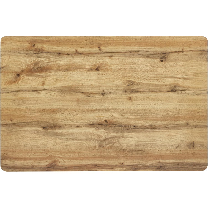 Обідній стіл SAM Trondheim 115 x 75 см Деревина під дикий дуб Швейцарський край Чорний металевий каркас на 4 ніжках Їдальня та кухня 115 x 75 см МДФ / Чорний каркас