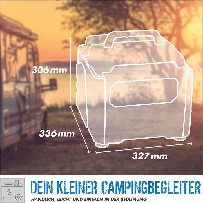 Інверторний генератор Gde ISG 1200-1 Q (4-тактний двигун, бензиновий, 1,3/1,76 (кВт/к.с.), 230 В, 2 шт. USB, макс. 1200 Вт, час роботи до 6 год, бак 3 л, захист від перевантаження, світлодіодний дисплей, аксесуари, вага 12,4 кг)