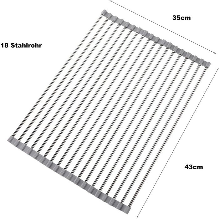 Сушарка для посуду ViWaVee, Складана та знімна сушарка для посуду над мийкою, килимок для зливу, сушарка-стійка для чашок, фруктів