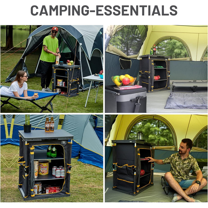 Складана кемпінгова шафа TIMBER RIDGE, розкладна кемпінгова кухня, автомобільна розкладна шафа, кухонний ящик, розкладна шафа, універсальний портативний з сумкою для перенесення, сірий