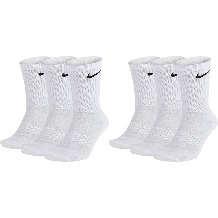 Шкарпетки для тренувань Nike Unisex Everyday Cushioned Crew (3 пари) розміри 38-42, білі