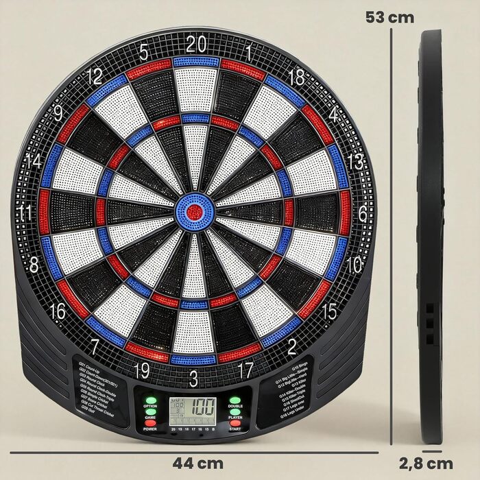 Електронна мішень для дартсу SPORTNOW з РК-дисплеєм, 6 м&39яких дротиків, 18 ігор, 159 варіацій, автомат для дартсу, набір мішень для дартсу до 8 гравців