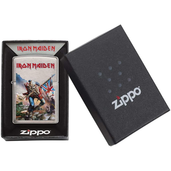 Запальничка Zippo 29432 Iron Maiden-Chrome Brushed-Spring 2017, срібляста, 5.8 x 3.8 x 2 см