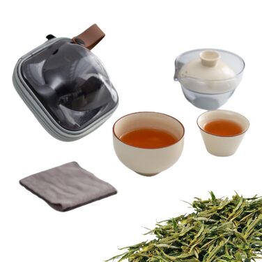 Чайний сервіз для дорослих Повний набір для чаювання, ідеальний для післяобіднього чаю та чаювань, з чашками та серветкою, керамічний сервіз для дому, подорожей та пікніків